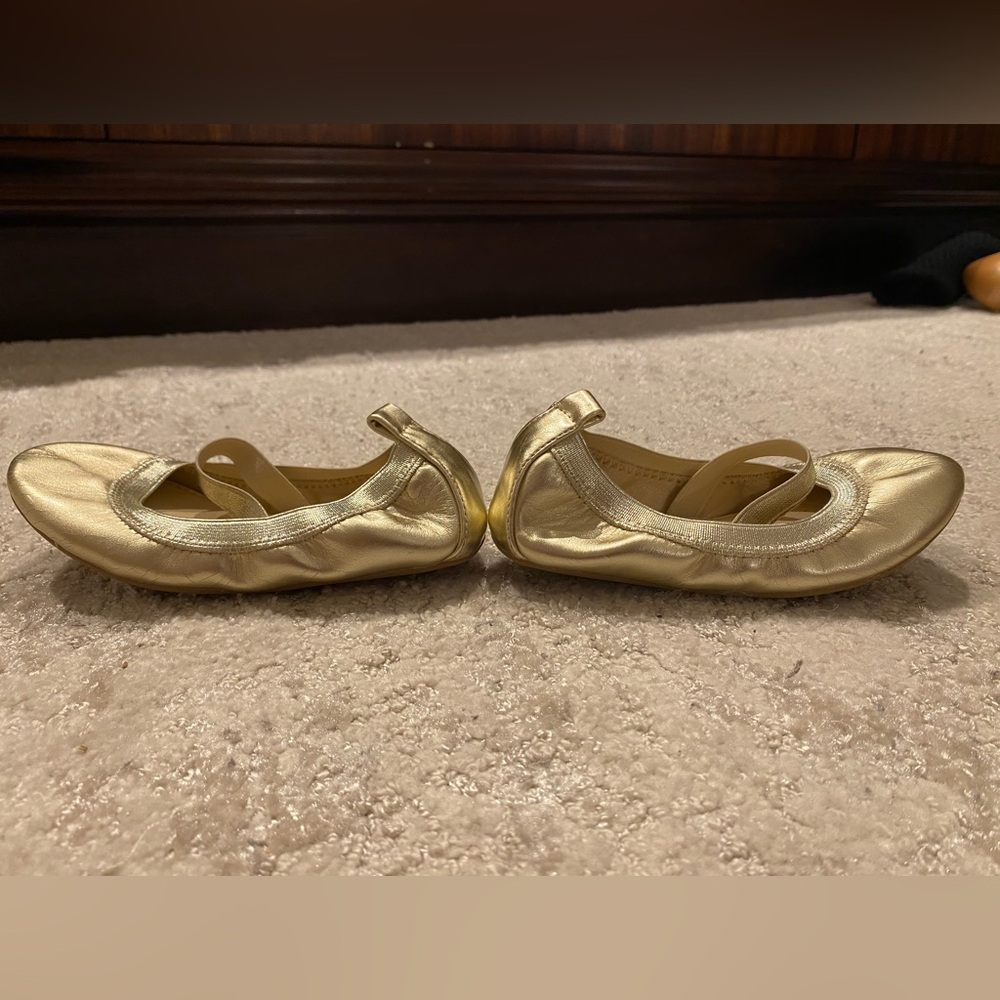 Yosi Samra girls gold ballet flats
